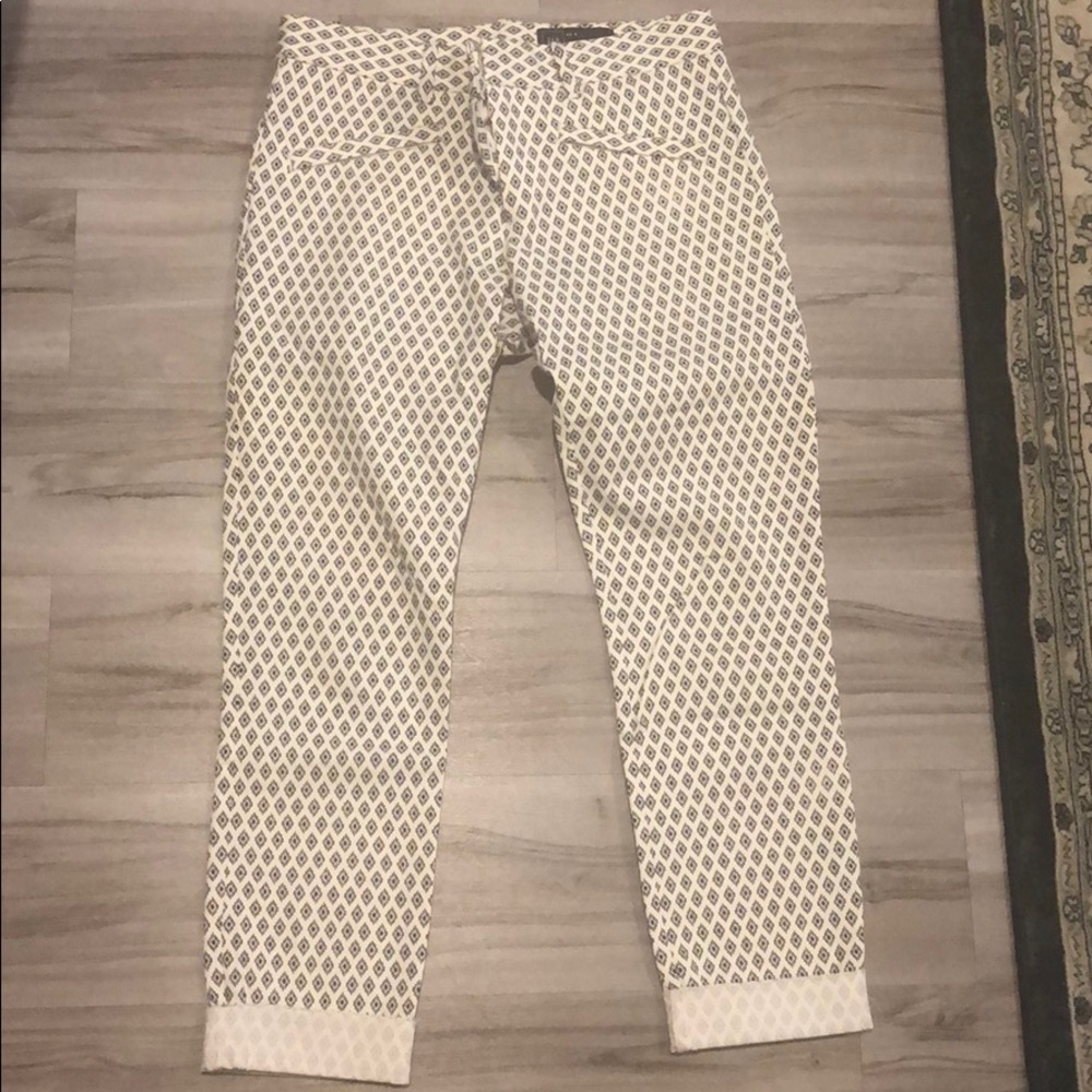 Cropped cuffed pant ankle printed